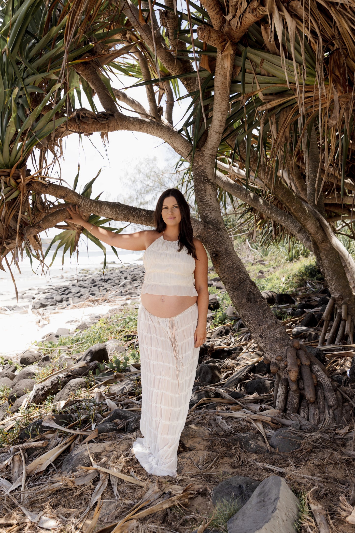 Ellidy Ruched Halter and Skirt Set